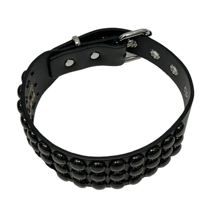 FC923-BS   3 ROW BLACK 1/2" LARGE ROUND STUDDED COLLAR