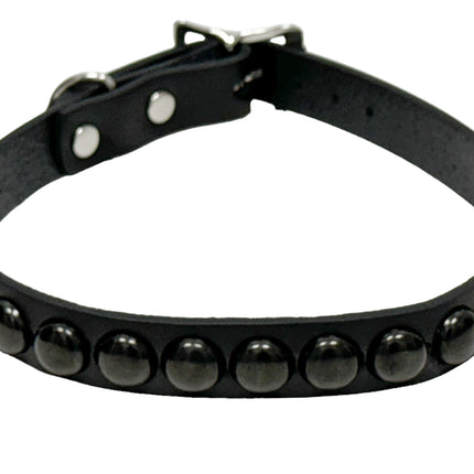 FC925-BS   1 ROW BLACK 1/2" LARGE ROUND STUDDED COLLAR