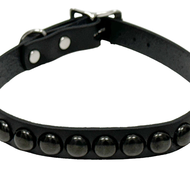 FC925-BS   1 ROW BLACK 1/2" LARGE ROUND STUDDED COLLAR