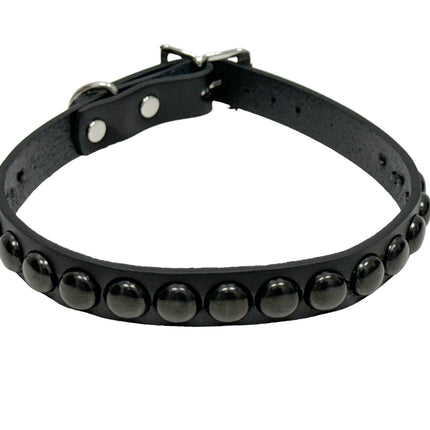 FC925-BS   1 ROW BLACK 1/2" LARGE ROUND STUDDED COLLAR
