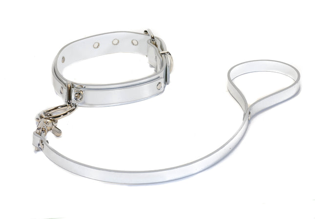 FC926P  PATENT LEATHER LEASH CHOKER