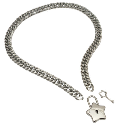 FC939 STAR LOCK DOUBLE LINK CUBAN PREMIUM CHAIN NECKLACE
