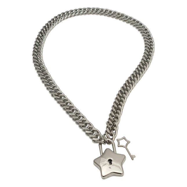 FC939 STAR LOCK DOUBLE LINK CUBAN PREMIUM CHAIN NECKLACE
