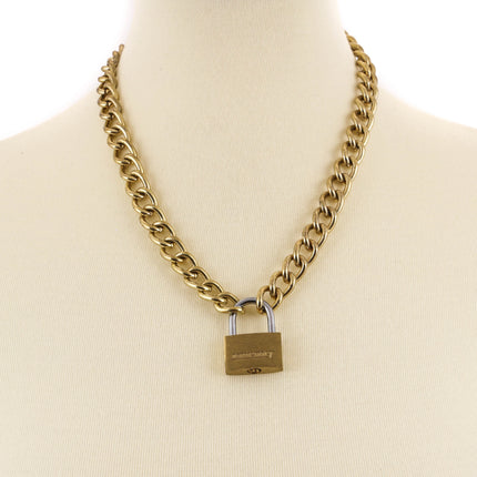 FC944G-SQ-BRS  REGULAR STEEL CHAIN PADLOCK NECKLACE