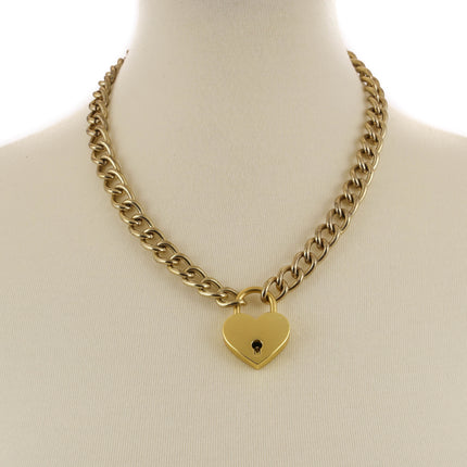 FC944G-SQ-BRS  REGULAR STEEL CHAIN PADLOCK NECKLACE