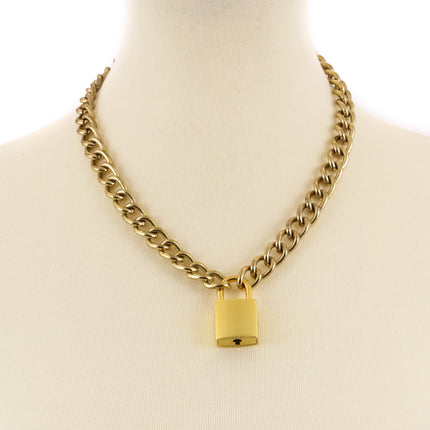 FC944G-SQ-BRS  REGULAR STEEL CHAIN PADLOCK NECKLACE