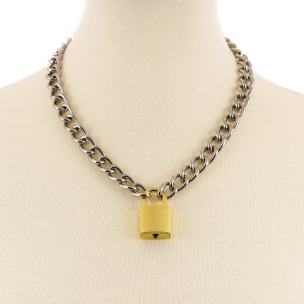 FC944SQ REGULAR CHAIN SQUARE LOCK PENDANT WITH KEYS