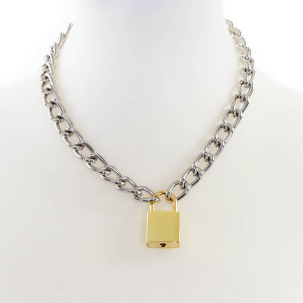 FC944SQ REGULAR CHAIN SQUARE LOCK PENDANT WITH KEYS