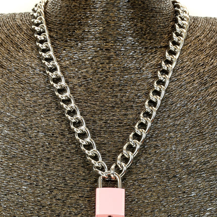 FC944SQ REGULAR CHAIN SQUARE LOCK PENDANT WITH KEYS