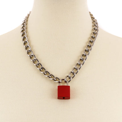 FC944SQ REGULAR CHAIN SQUARE LOCK PENDANT WITH KEYS