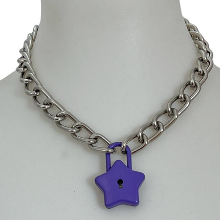 FC944 STAR LOCK REGULAR STEEL CHAIN PADLOCK NECKLACE
