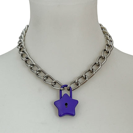 FC944 STAR LOCK REGULAR STEEL CHAIN PADLOCK NECKLACE