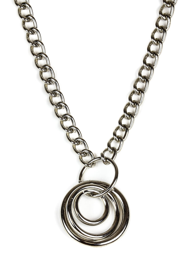 FC947 THREE RING STEEL CHAIN NECKLACE