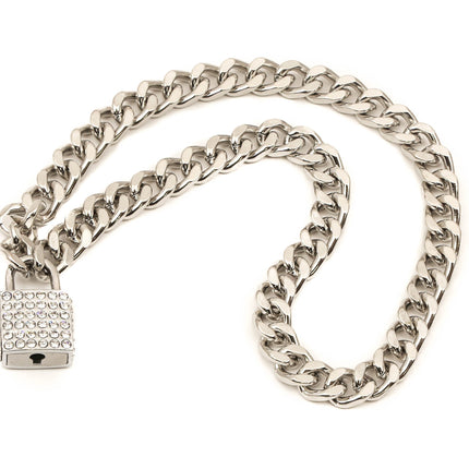 FC948SQ CUBAN CHAIN PADLOCK NECKLACE