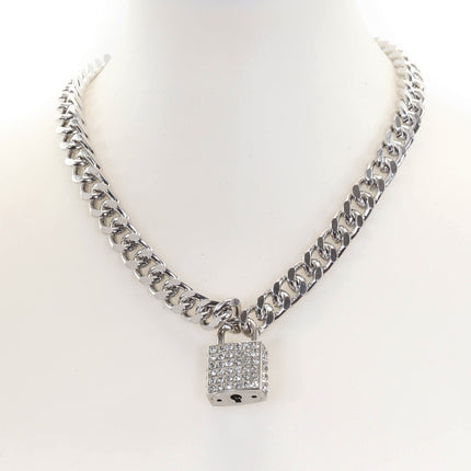 FC948SQ CUBAN CHAIN PADLOCK NECKLACE