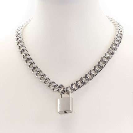 FC948SQ CUBAN CHAIN PADLOCK NECKLACE