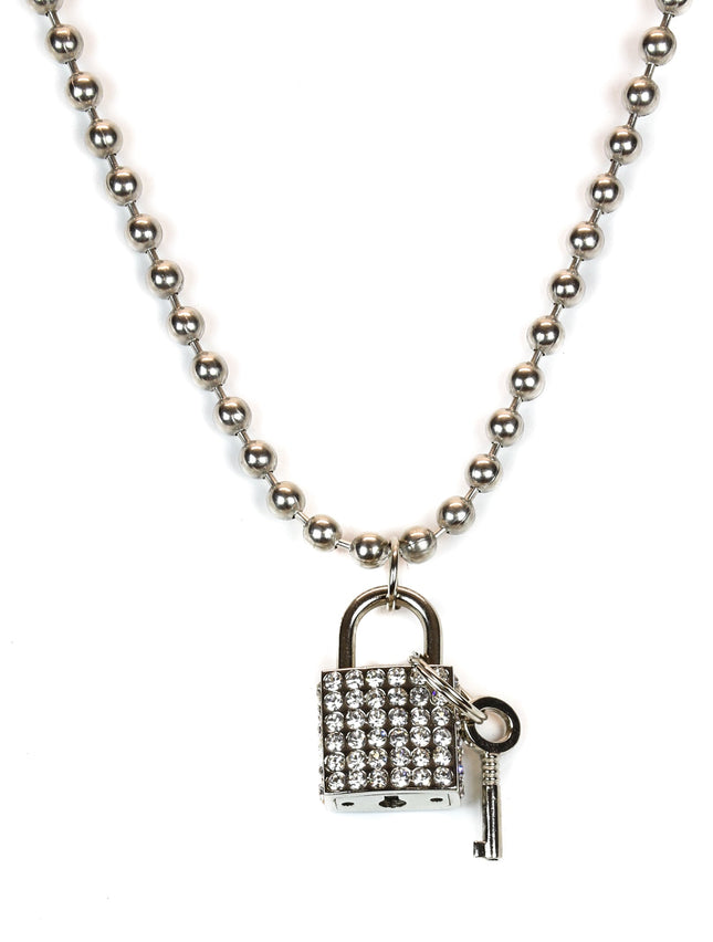 FC956SQ MEDIUM BALL CHAIN WITH SQUARE PENDANT W/ KEY