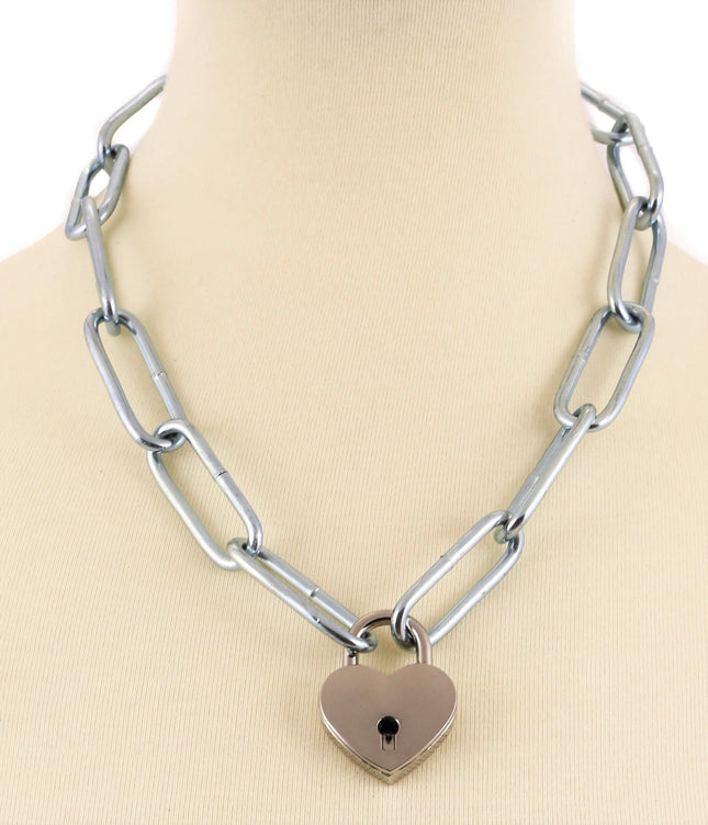 FC961HT LARGE SQUARE HEAVY CHAIN HEART LOCK PENDANT