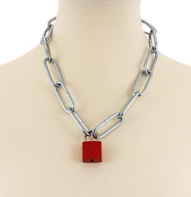 FC961SQ LARGE SQUARE HEAVY CHAIN SQUARE LOCK PENDANT