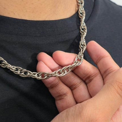 FCK964PLAIN  OVAL MULTI RING LINK CHAIN NECKLACE