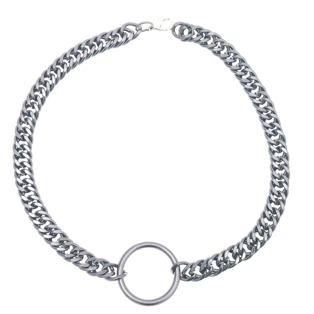 FC965DDC  MIDDLE RING DOUBLE LINK STEEL CUBAN CHAIN CHOKER