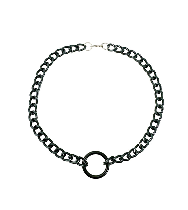 FC966-BS 1"/1.5"/2" RING PENDANT BLACK SQUARE CHAIN