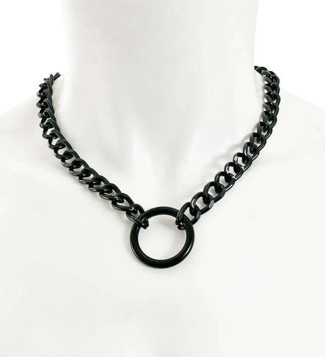 FC966-BS 1"/1.5"/2" RING PENDANT BLACK SQUARE CHAIN