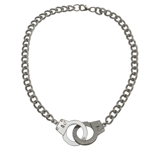 FC990  STEEL CHAIN HANDCUFF NECKLACE