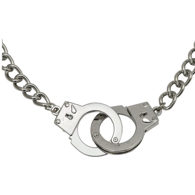FC990  STEEL CHAIN HANDCUFF NECKLACE