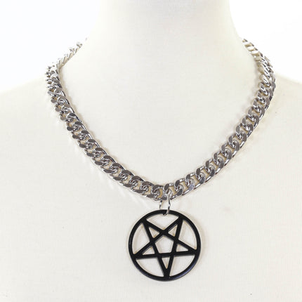 FC996DCL CUBAN CHAIN LARGE 2" PENTAGRAM NECKLACE