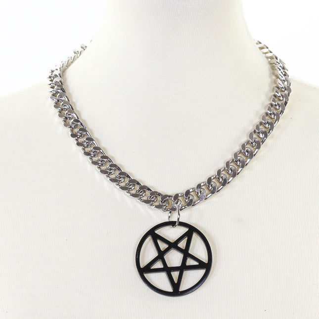 FC996DCL CUBAN CHAIN LARGE 2" PENTAGRAM NECKLACE