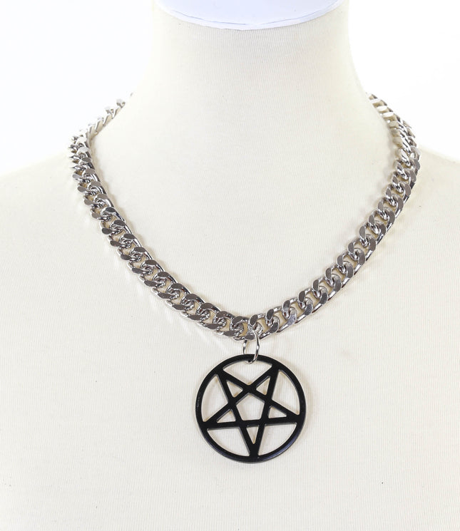 FC996DCL CUBAN CHAIN LARGE 2" PENTAGRAM NECKLACE