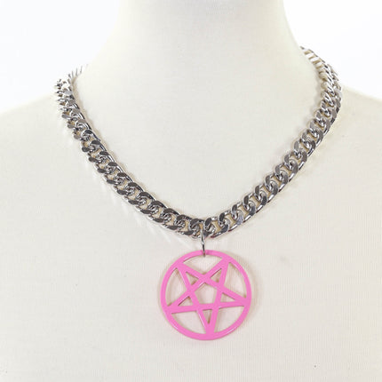 FC996DCL CUBAN CHAIN LARGE 2" PENTAGRAM NECKLACE