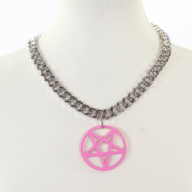 FC996DCL CUBAN CHAIN LARGE 2" PENTAGRAM NECKLACE
