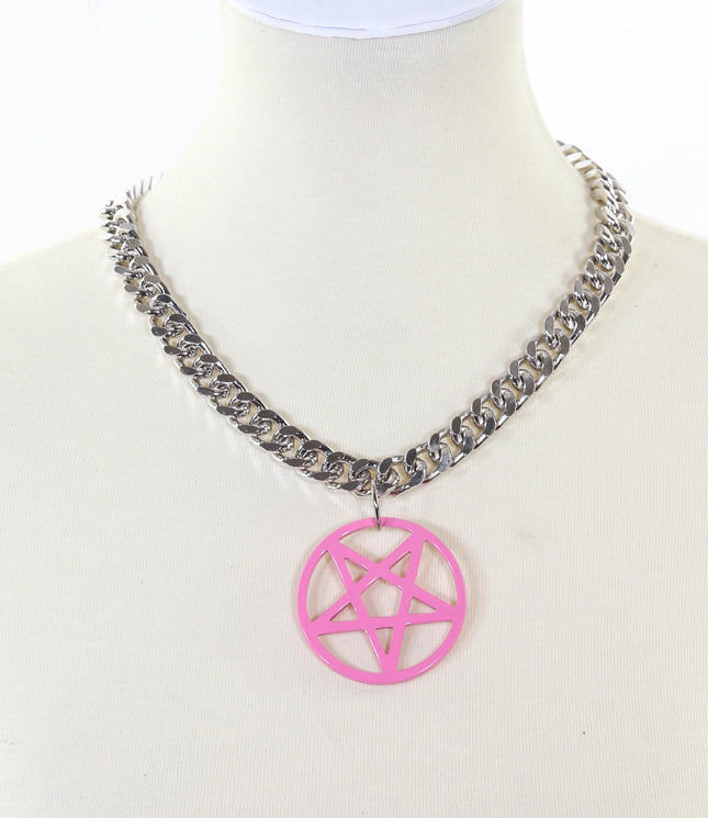 FC996DCL CUBAN CHAIN LARGE 2" PENTAGRAM NECKLACE