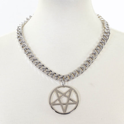 FC996DCL CUBAN CHAIN LARGE 2" PENTAGRAM NECKLACE