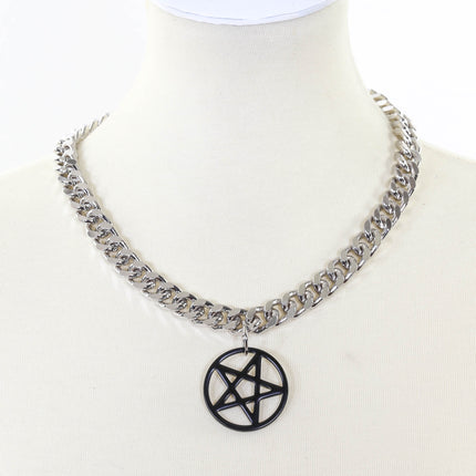 FC996DCM CUBAN CHAIN 1" PENTAGRAM NECKLACE