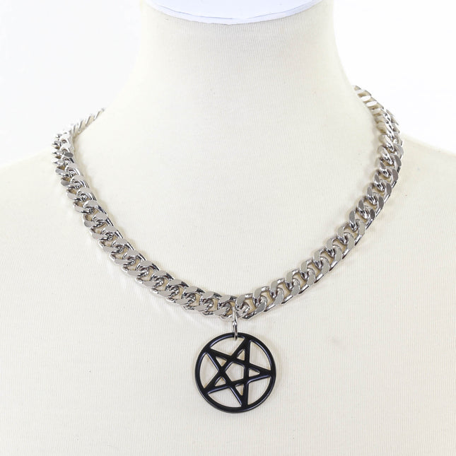 FC996DCM CUBAN CHAIN 1" PENTAGRAM NECKLACE