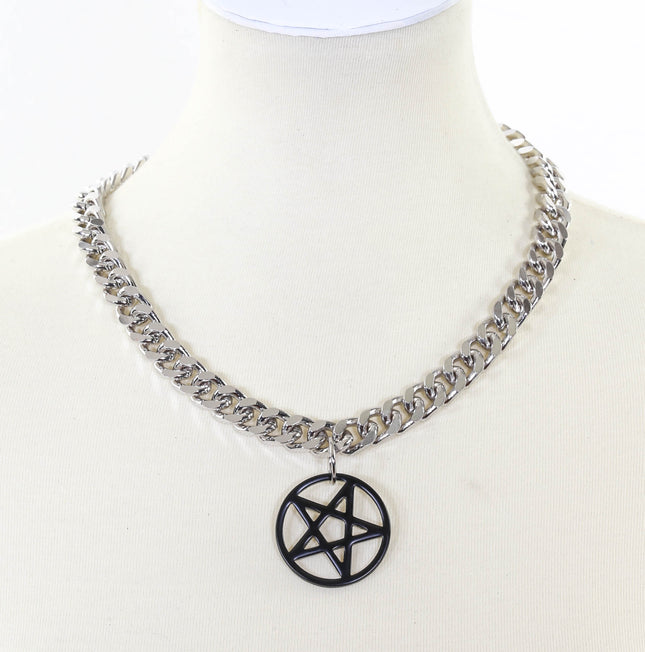 FC996DCM CUBAN CHAIN 1" PENTAGRAM NECKLACE