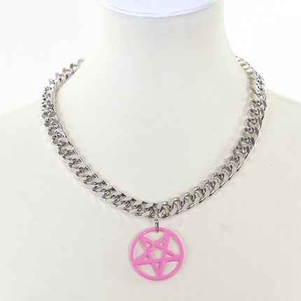 FC996DCM CUBAN CHAIN 1" PENTAGRAM NECKLACE
