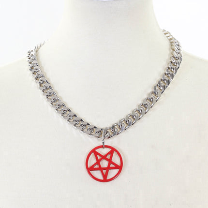 FC996DCM CUBAN CHAIN 1" PENTAGRAM NECKLACE