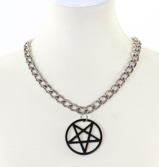 FC996L 2" PENTAGRAM CHAIN NECKLACE