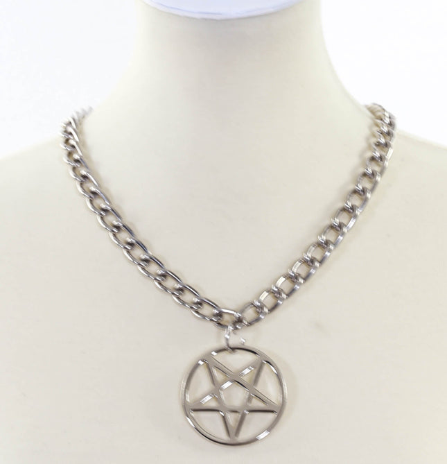 FC996L 2" PENTAGRAM CHAIN NECKLACE