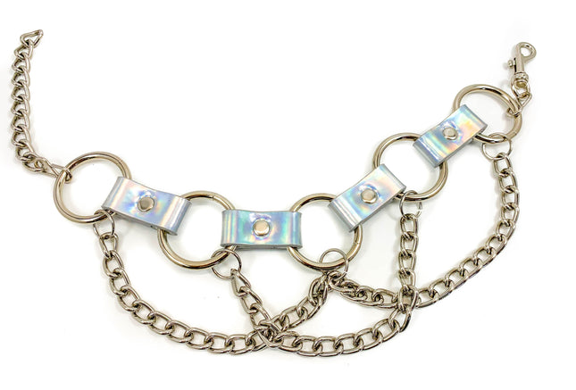FCK101RAINBOW 3 RING HANGING CHAIN RAINBOW CHOKER