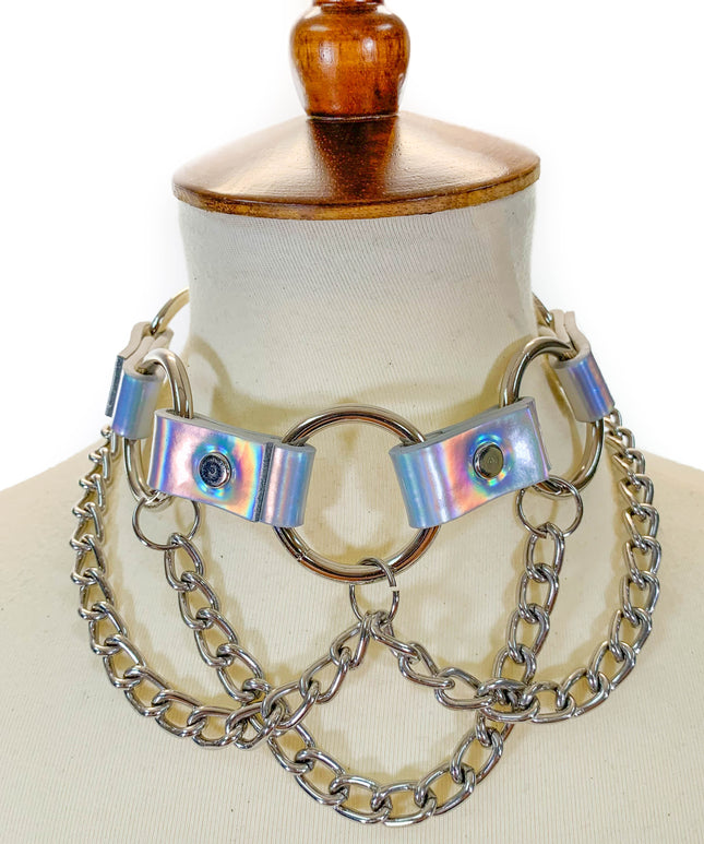 FCK101RAINBOW 3 RING HANGING CHAIN RAINBOW CHOKER