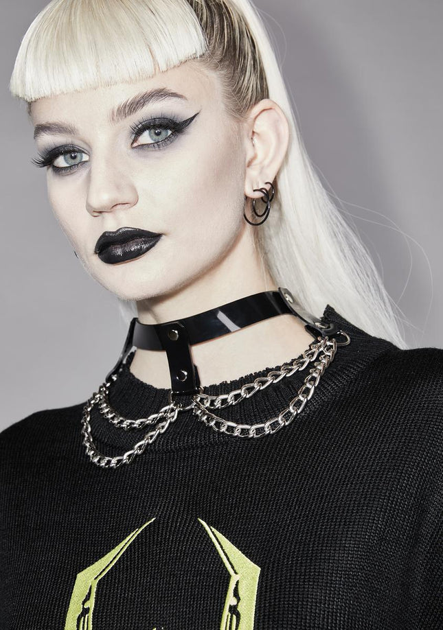 FCK106  CHAIN DEE RING CHOKER