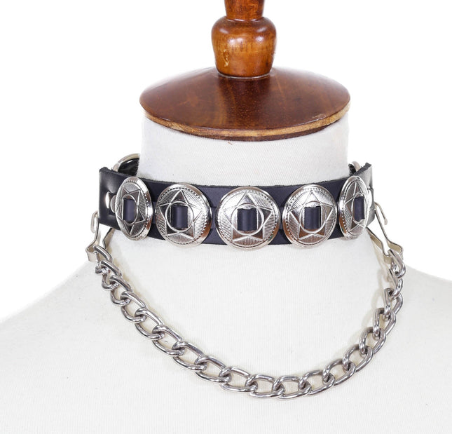 FCK109 CONCHO CHOKER WITH CHAIN
