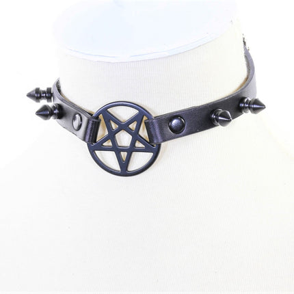 FCK118  SPIKE PENTAGRAM CHOKER