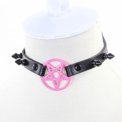 FCK118  SPIKE PENTAGRAM CHOKER