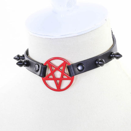 FCK118  SPIKE PENTAGRAM CHOKER